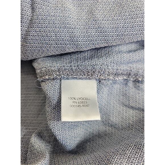 Christopher & Banks Blue Embroidered Floral V-Neck Chambray Top Womens Sz Large - Picture 11 of 12